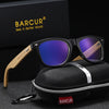 BARCUR Fashion Light Weight Wooden Women Polarized Sunglasses TAC Lens Bamboo Wood Foot Classic Square UV400 Men Sunglasses