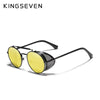 KINGSEVEN Retro Gothic Steampunk Sunglasses Polarized UV400 Men Women Fashion Vintage Eyewear Round Frame Fishing Male Glasses