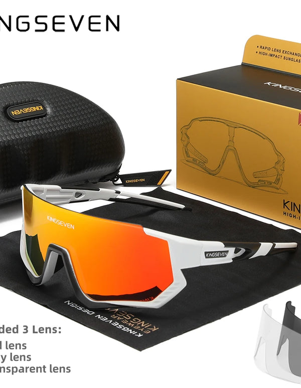 KINGSEVEN New Cycling Sunglasses Men Sports Women Mtb Bicycle Glasses UV400 Polarized Fishing Protection Eyewear Outdoor