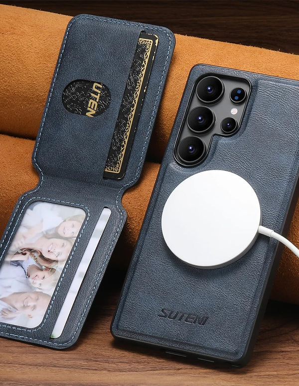 Detachable Magnetic Wallet Case Card Holder Phone Case for Samsung Galaxy S25 S24 S23 S22 Ultra Leather Protective Cover