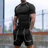 Men'S Summer New Sports Tights Shorts Suit Men'S Running Gym Wear Set Absorbent Breathable High-Quality Sport Casual Suit