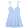 TRAF Women's Blue Slip Dress Summer 2025 Woman Elegant Butterfly Corset Resort Short Dresses Bow Sleeveless Backless Vestido 066