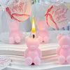 10/20 Sets Pink/Blue Bear Shaped Candles, with Thank You Card and Organza Bag, Suitable for Baby Shower, Gender Reveal Party ﻿