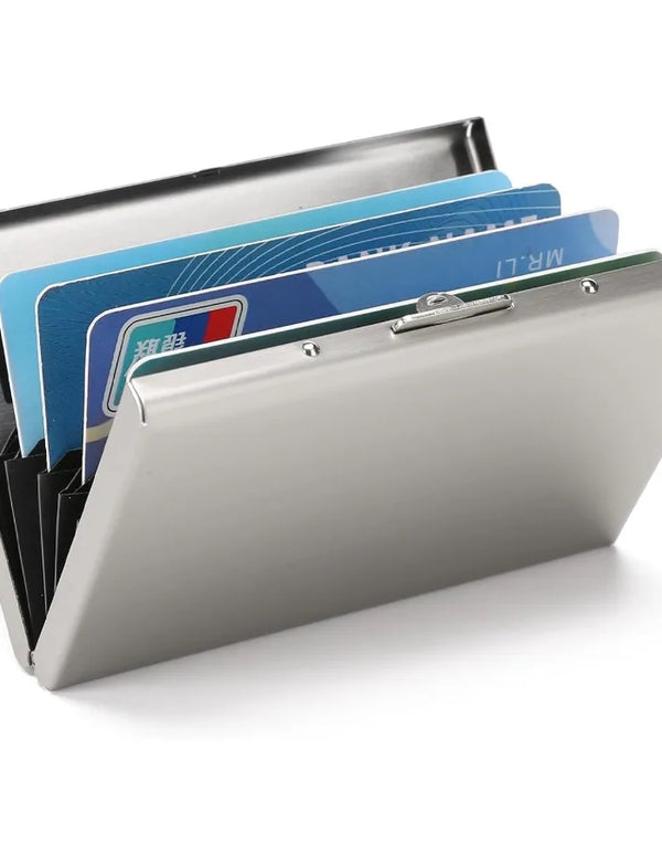 Stainless Steel Credit Card Wallet RFID Blocking Metal Case Pocket Business Card Holder for Women and Men