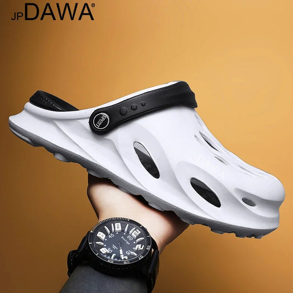 JP DAWA men's summer dual-use slippers, non slip lightweight hole shoes, sports and leisure beach fishing half sandals for men