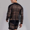 Long Sleeve Shirt set see through Fashion Suit Men'S Comfort Matching Suit Summer Suit Breathable shorts Sportswear Chemise 