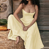 Summer Women Elegant Sleeveless Backless Pleated Dresses Lady Sexy Solid Sling Midi Dress 2024 Female Party Evening A-line Robes