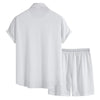 Mens Casual Shirt Suit Two Piece Short Sleeve Shirt And Shorts Solid Color Scheme Is Versatile And Fashionable T Shirts