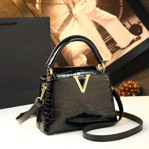 Crocodile Pattern Leather Women Handbags Luxury Fashion Small Shoulder Messenger Bag 2025 New Portable Crossbody Shell Bags