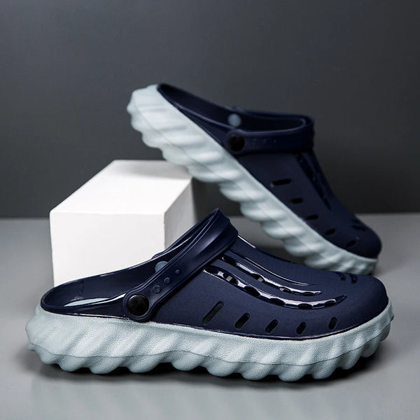 New men's summer clogs, suitable for sports and outdoor wear, with non - slip design, closed - toe style, and breathable feature