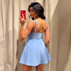 TRAF Women's Blue Slip Dress Summer 2025 Woman Elegant Butterfly Corset Resort Short Dresses Bow Sleeveless Backless Vestido 066