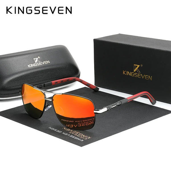 KINGSEVEN Trendy Designer Men Sunglasses Classic Polarized UV400 Fashion Glasses Driving Square Frame Male Outdoor Male Eyewear