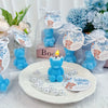 10/20 Sets Pink/Blue Bear Shaped Candles, with Thank You Card and Organza Bag, Suitable for Baby Shower, Gender Reveal Party ﻿
