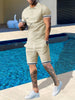 Men's Summer Short Sleeve Suit Polo Shirt Short Sleeve Shorts Athleisure Two-Piece Set Suitable For Everyday Travel