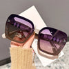 Letter Plaid Glasses Legs Polarized High Definition Sunglasses Women's Light Luxury High Quality Large Frame Sunglasses Gafas