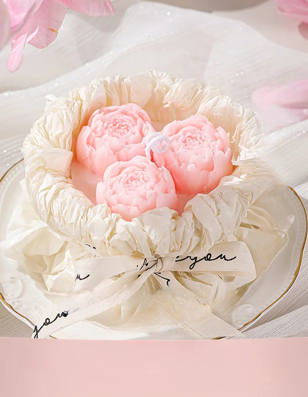 Mother's Day romantic bouquet candle gift box hand gift handmade scented tulip rose flower candle