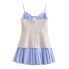 Dresses Women's Summer 2025 New Chic Patchwork Tube Top Slim Mini Elegant Holiday Women's Dress Street Fashion Youth Dress