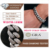 Fine Jewelry VVS1 D Color Moissanite Cuban Chain Bracelet For Men Luxury S925 Silver Bracelet For Men Hip Hop Jewelry