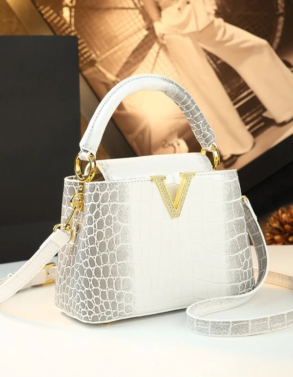 Crocodile Pattern Leather Women Handbags Luxury Fashion Small Shoulder Messenger Bag 2025 New Portable Crossbody Shell Bags