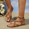 Women's casual flat sandals with clip on design Popular brown Color comfortable shoes for daily wear