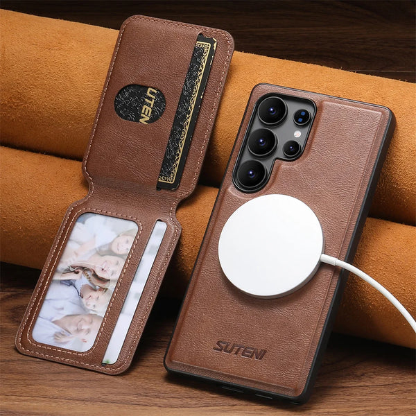 Detachable Magnetic Wallet Case Card Holder Phone Case for Samsung Galaxy S25 S24 S23 S22 Ultra Leather Protective Cover