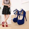 Summer Temperament New European American Fashion Cross-Stretched Large-Size High Heels Women's Nightclub Women's Shoes Elegant