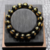 Tibetan Buddhism Six Words Mantra Bracelets For Men Women Black Obsidian Amulet Lucky Bangles Jewelry With Gift Box