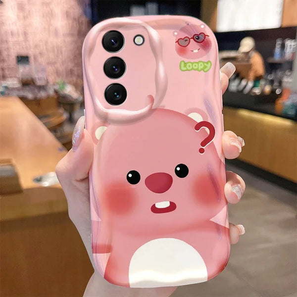 Loopy Wave Case for Samsung Galaxy S25 S24 S23 S22 S21 Ultra Plus S20 FE A73 A72 A71 A56 A55 A54 5G A52 A52S A51 4G Back Cover