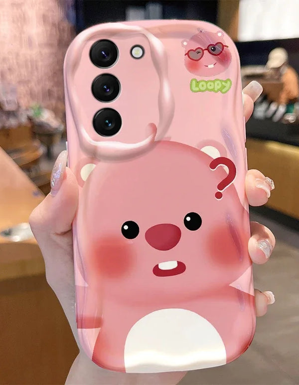Loopy Wave Case for Samsung Galaxy S25 S24 S23 S22 S21 Ultra Plus S20 FE A73 A72 A71 A56 A55 A54 5G A52 A52S A51 4G Back Cover