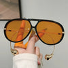 Oversized Pilot Sunglasses 2025 New in Fashion Double Bridge Gradient Shades Women Trendy Luxury Brand Design Sun Glasses UV400