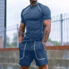 Men'S Summer New Sports Tights Shorts Suit Men'S Running Gym Wear Set Absorbent Breathable High-Quality Sport Casual Suit