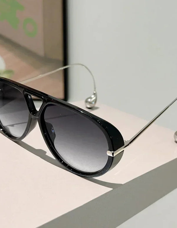 Oversized Pilot Sunglasses 2025 New in Fashion Double Bridge Gradient Shades Women Trendy Luxury Brand Design Sun Glasses UV400
