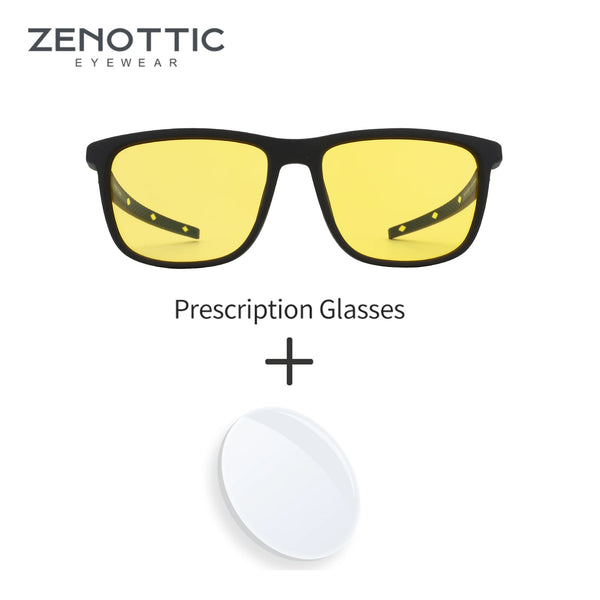 ZENOTTIC Lightweight TR90 100% UV Blocking Polarized Prescription Sunglasses For Men - Square Progressive Optical Shades