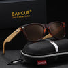 BARCUR Fashion Light Weight Wooden Women Polarized Sunglasses TAC Lens Bamboo Wood Foot Classic Square UV400 Men Sunglasses