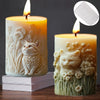 Cute hedgehog relief cylindrical candle silicone mold flower hedgehog relief cylindrical resin mold hedgehog relief gypsum molds