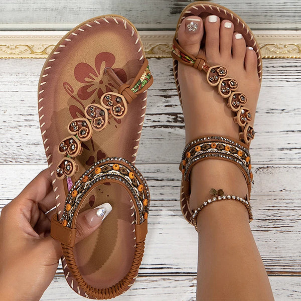 Women's Sandals Bohemia Style Sandals Summer 2025 New Shoes For Woman Flip Flops Beach Summer Shoes Women Low Heels Footwear