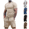 Men'S Summer New Sports Tights Shorts Suit Men'S Running Gym Wear Set Absorbent Breathable High-Quality Sport Casual Suit