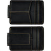 Mens Genuine Leather Cowhide Money Clip Credit Card Case Handy Slim Wallet Magnet A Rfid Black