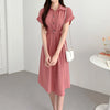 REALEFT Spring Summer Vintage Women's Shirt Dresses Sashes 2025 New Short Sleeve Batwing Sleeve Casual Loose A-line Dress Female
