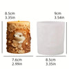 Cute hedgehog relief cylindrical candle silicone mold flower hedgehog relief cylindrical resin mold hedgehog relief gypsum molds