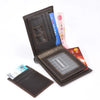 Men's PU Leather Short Wallet, Multi-card Billfold Card License Case Business Wallet with Removable Card Holder