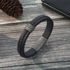 Personalized Engraving 2-5 Name Mens Leather Bracelet Customized Vintage Beaded Bracelets for Men Retro Jewelry Gift for Father