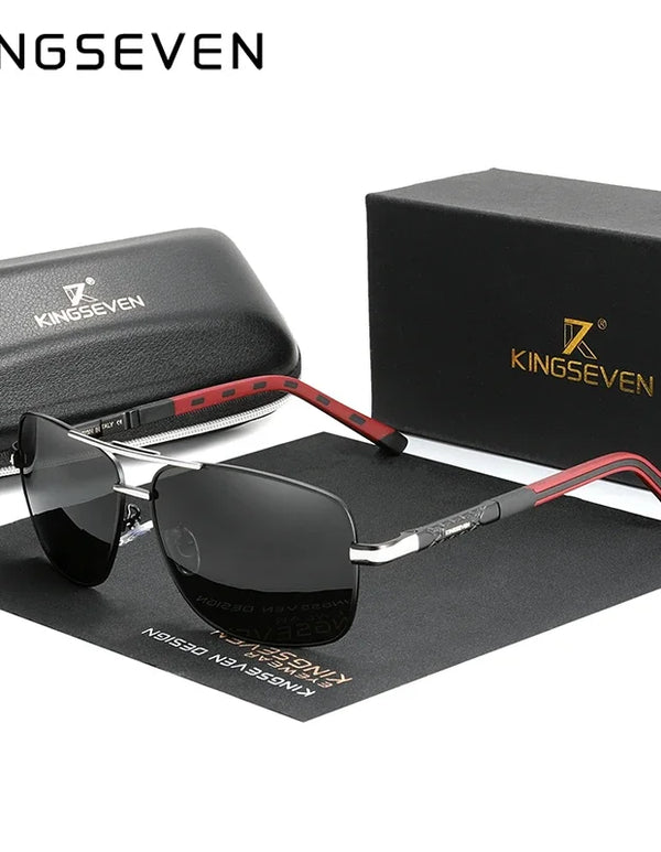 KINGSEVEN Trendy Designer Men Sunglasses Classic Polarized UV400 Fashion Glasses Driving Square Frame Male Outdoor Male Eyewear