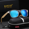 BARCUR Fashion Light Weight Wooden Women Polarized Sunglasses TAC Lens Bamboo Wood Foot Classic Square UV400 Men Sunglasses