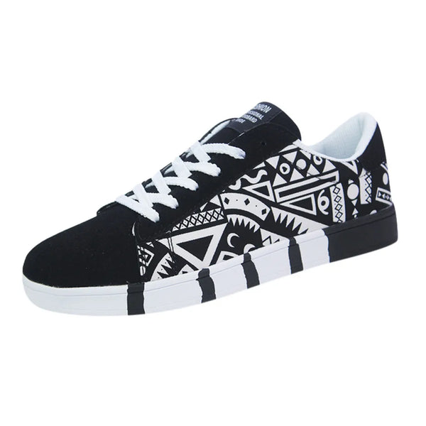 Men's Boho Tennis Shoes Canvas Sport Lace-Up Casual Shoes Leisure Trend Fashion Men Lightweight Spring Summer Platform Sneaker