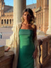 Halter Color Patchwork Strapless Dress High Waisted Drape Slimming Layered Strap Long Dress Suspender Robes Women's Clothing