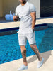 Men's Summer Short Sleeve Suit Polo Shirt Short Sleeve Shorts Athleisure Two-Piece Set Suitable For Everyday Travel