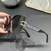 2025 Polarized Square Sunglasses Women Trendy Luxury Sun Glasses New Vintage Leather Print Glitter Eyewears UV400 Gafas De Sol