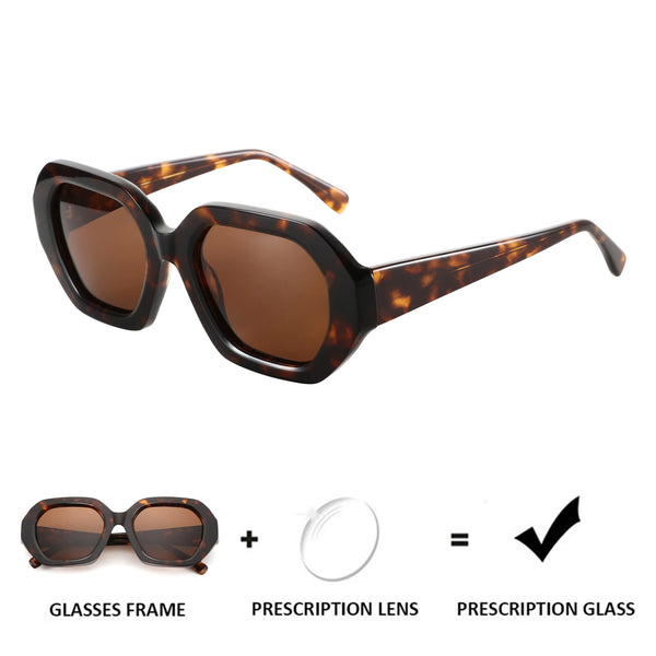 ZENOTTIC Square Prescription Sunglasses Handmade Acetate Myopia Sun Glasses Butterfly Polarized Optical Shades for Women