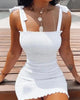 Women's summer camisole printed bow art one line collar strapless strapless waist tight commuting mini sleeveless dress